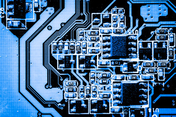 Abstract, close up of Circuits Electronic on Mainboard Technology computer background .
(logic...