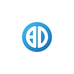Fototapeta premium Initial letter BO, rounded letter circle logo, modern gradient blue color 