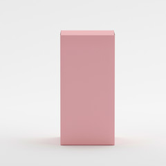 Packaging Box For Perfume, Tea, Medicine, Tooth Paste And Cosmetic Products, Mock Up Template On Isolated White Background, Ready For Your Design, 3D Illustration