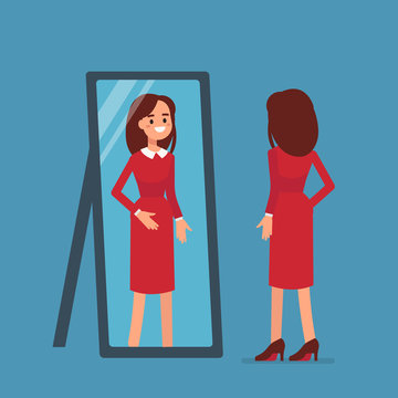 Woman Looking In Mirror Cartoon Images – Browse 2,393 Stock Photos,  Vectors, and Video | Adobe Stock