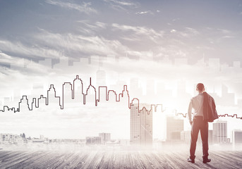 Motivation and inspiration concept with modern cityscape and bus