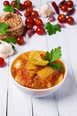 Pickled peppers in tomato sauce