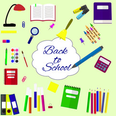 Back to school background, vector illustration.