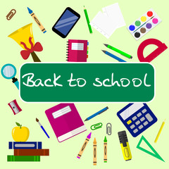 Back to school background, vector illustration.