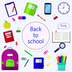 Back to school background, vector illustration.