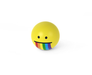 Smiley kotzt Regenbogen