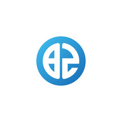 Initial letter BZ, rounded letter circle logo, modern gradient blue color	
 
