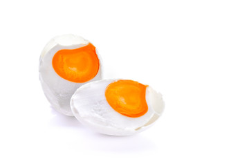 Salted eggs on a white background