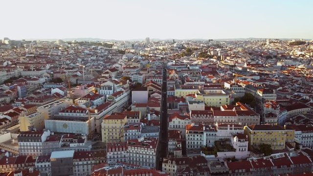 Rua Augusta with the famous Augusta Arch in Lisbon, Portugal