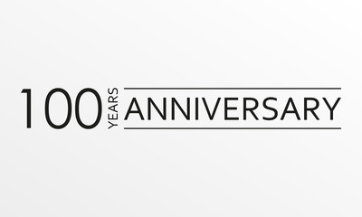 100 years anniversary emblem. Anniversary icon or label. 100 years celebration and congratulation design element. Vector illustration.
