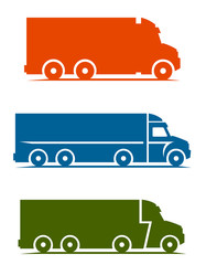 Truck set on a white background