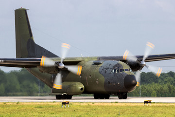 Fototapeta na wymiar Military cargo aircraft