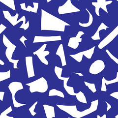 Abstract paper cut shapes seamless pattern