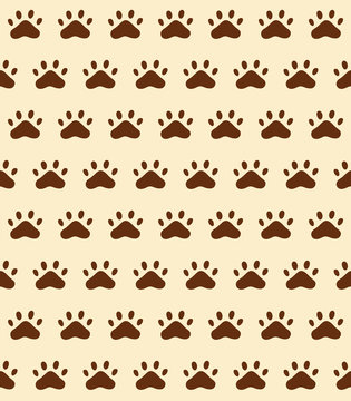 Seamless pattern background of cat trace (track), vector illustration, eps 10