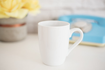 Mug Mockup. Coffee Cup Template. Coffee Mug Printing Design Template. White Mug Mockup. Blank Mug. Styled Stock Product Image. Styled Stock Photography White Coffee Cup and Rose Flower
