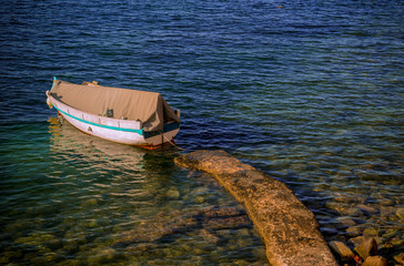 Boat on the water at the seaside 