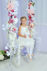 Fototapeta premium A 7 year old blonde child i