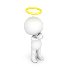  3D illustration of saint or angel praying