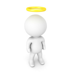 3D Character with a gold halo above his head
