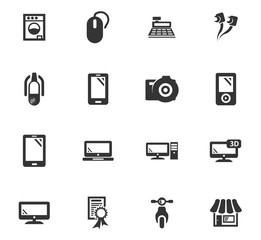 Supermarket electronic icons set