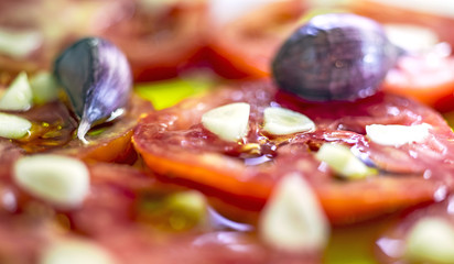 Spanish tomatoes, garlic, olive oil