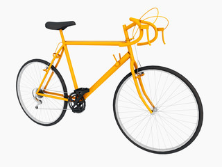 Obraz premium Gelbes Rennrad, Freisteller