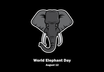 World Elephant Day vector. Elephant head vector illustration. Important day