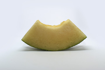 Cantaloupe on white background.