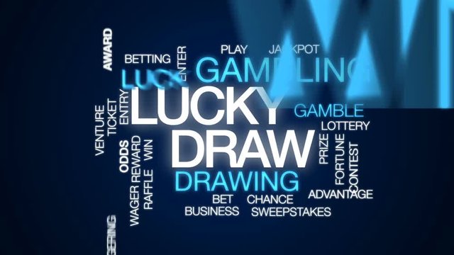 Lucky draw animated word cloud, text design animation.