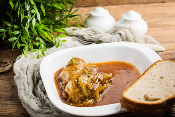 Stuffed cabbage roll.