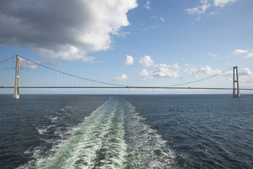 Fototapeta na wymiar crossing the bridge Great Belt Denmark