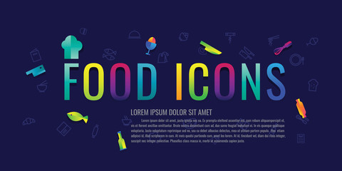 icon. food. modern design. vector illustration colorful on blue background. logo. symbol