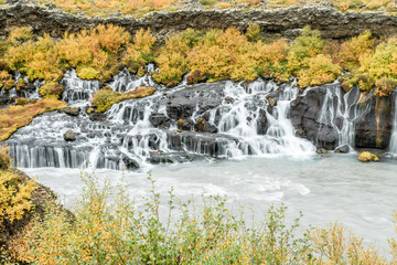 Hraunfossar Wasserfall in Island