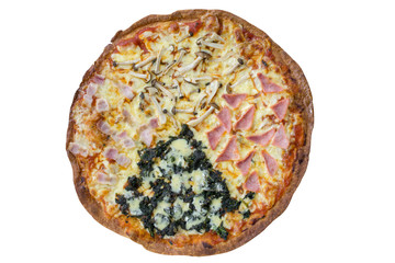 Four season Pizza set for menu. Clipping path and Isolated