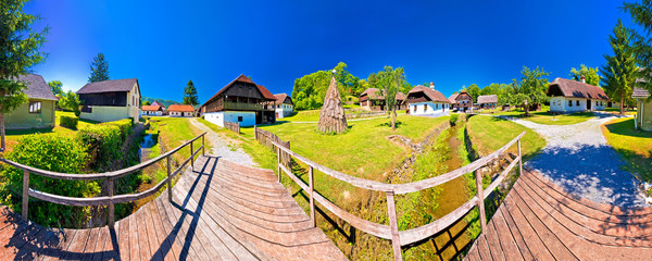 Traditional village of Kumrovec in Zagorje region of Croatia panoramic view