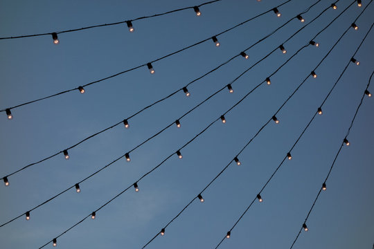 Patio Lights Against the Sky