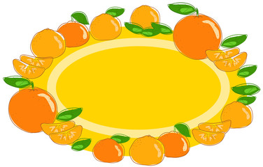 Orange and tangerine fruits label vector