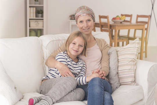 Woman with leukemia with daughter