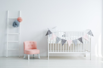 Minimalistic baby's room interior