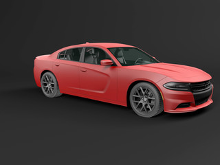 Modern Car isolated on dark background
