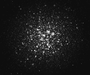 Sparkling light effects on dark background. Shiny and glitter background. Explosion of particles. Vector illustration