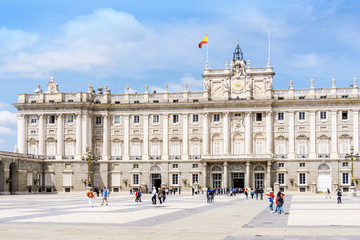 Fototapeta na wymiar MADRID, SPAIN - April 20, 2017: Royal Palace of Madrid