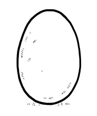 egg / cartoon vector and illustration, black and white, hand drawn, sketch style, isolated on white background.