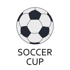 Obraz premium Soccer or football ball icon with soccer cup emblem isolated on white background. Vector illustration.