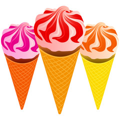 Picture of ice cream in a waffle cup