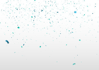 Blue confetti falling randomly. Abstract background with flying particles. Vector illustration can be used for greeting card, carnival, celebration.