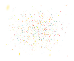 Colorful confetti falling randomly. Abstract background with explosion particles. Vector illustration can be used for greeting card, carnival, celebration.
