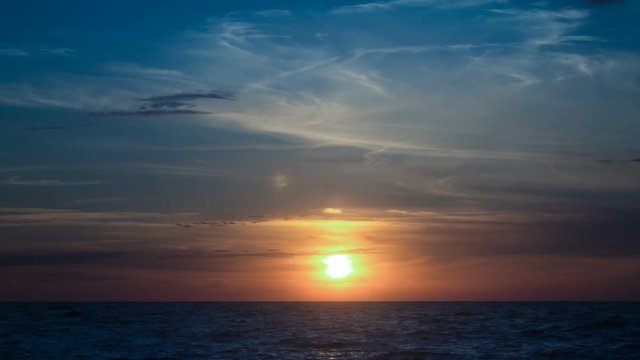 Time lapse. Evening sea landscape with sunset