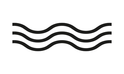 Wave icon. Line water sign. Vector illustration.