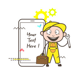 Book a Repairman Online Vector Concept